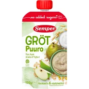 Gröt med yoghurt, päron &amp; äpple 6m 120g Semper.