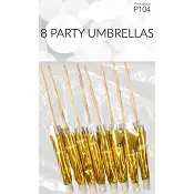 Partyparaply Guld 8pack Happy Party.