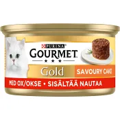 Kattmat Gourmet Savoury Cake Oxe 85g Purina.