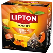Svart Pyramidte Tropical Fruit Lipton.