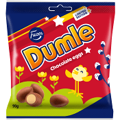 Chokladpåse Dumle Chokladägg 90g Fazer.