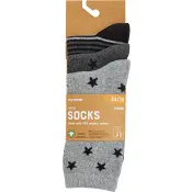 Strumpa 3p stjärna grå 31/33 mywear.
