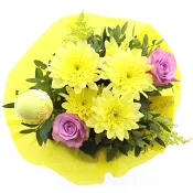 Bukett Påsk kompakt 35cm gul.
