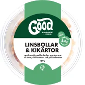 Mellanmål Linsbollar Kikärtor 150g GOOD.
