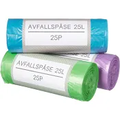 Avfallspåse 25L 25p färgad.