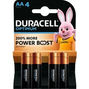 Batteri AA 4-p Duracell Optimum.