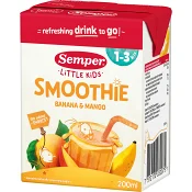Smoothie Banan &amp; mango Från 12m 200ml Semper.