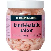 Räkor i lake Handskalade 580g Lillängshamnens Fiskrökeri.