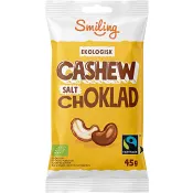 Cashewnötter Med Salt Och Choklad Eko 45g Smiling.