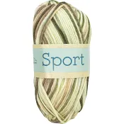 Garn Sport 1029 Beige, Ecru &amp; Brun 100g Falkgarn.