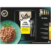 Kattmat Fine Flakes Anka/Kyckling/Fjäderfä/Kalkon 12-p Sheba.