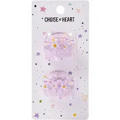 Hårklämmor Lila Med Blommor 2st Choise By Heart.