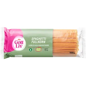 Spaghetti fullkorn 1kg ICA Gott Liv.