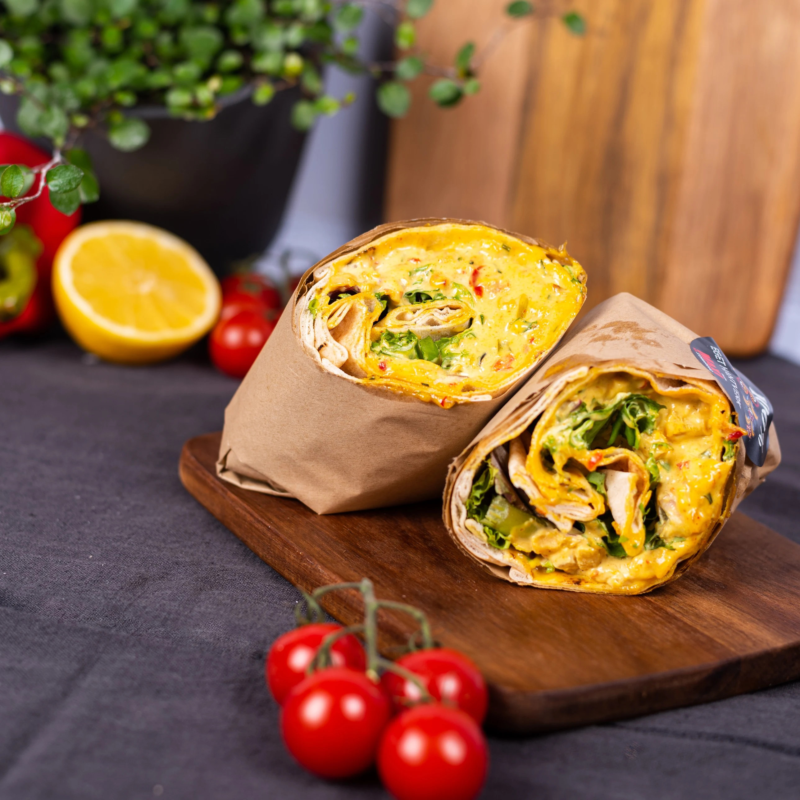 Wrap med kycklingcurry röra