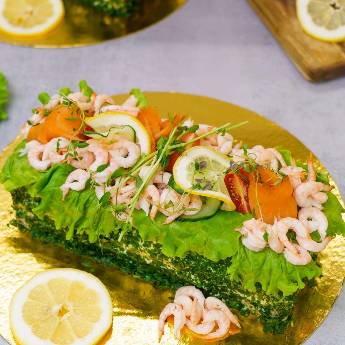 Smörgåstårta lax & räkor Catering by Maxi Österåker