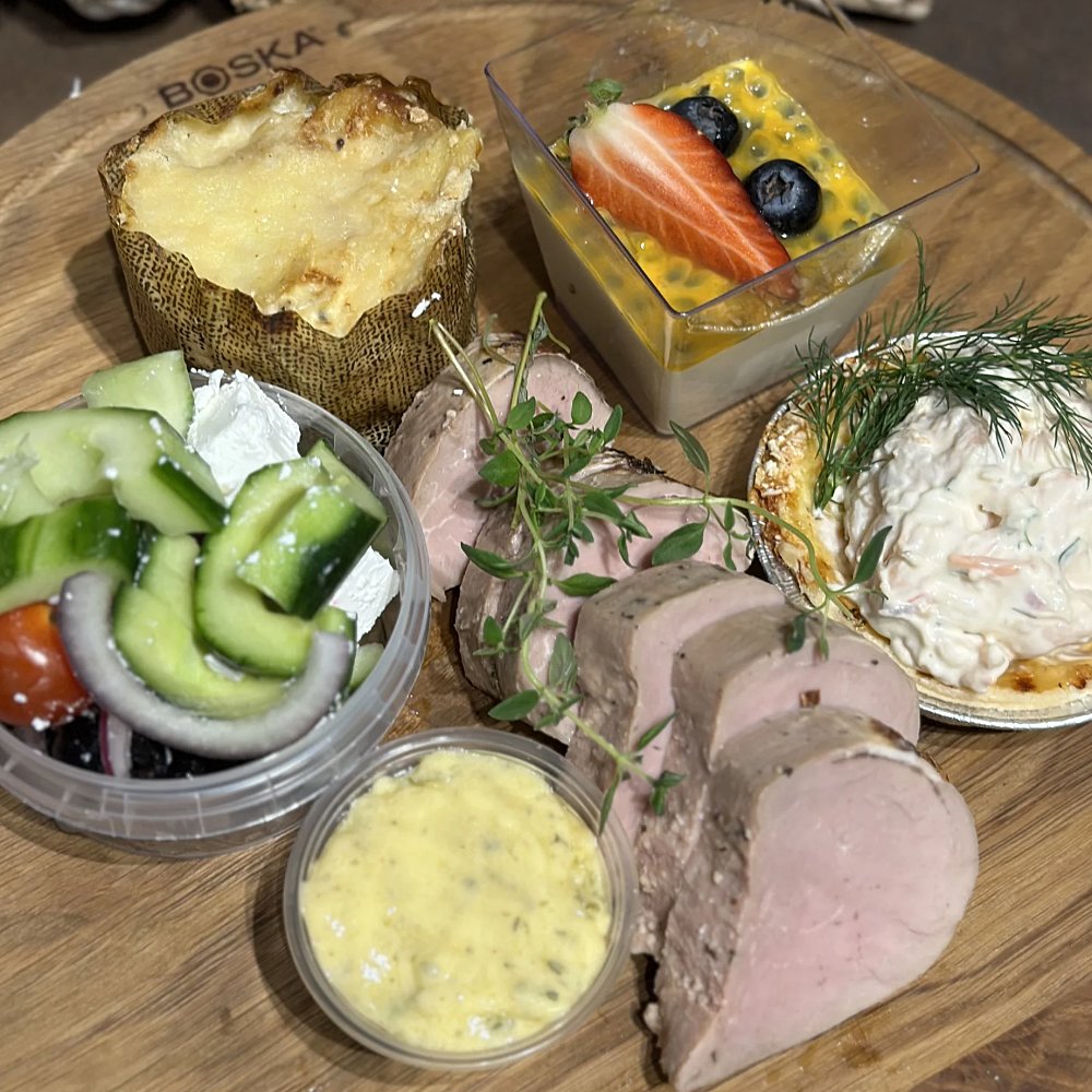 Trerättersmeny
