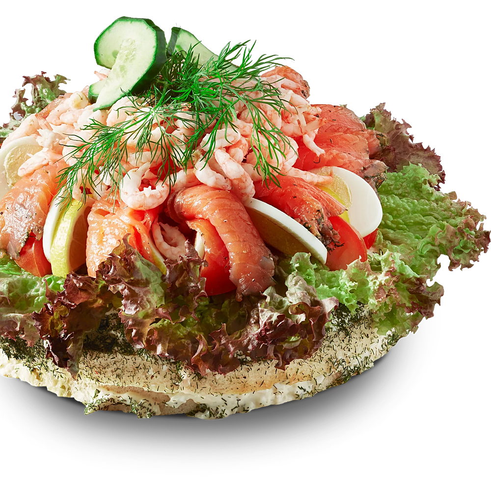 Smörgåstårta lax & räkor