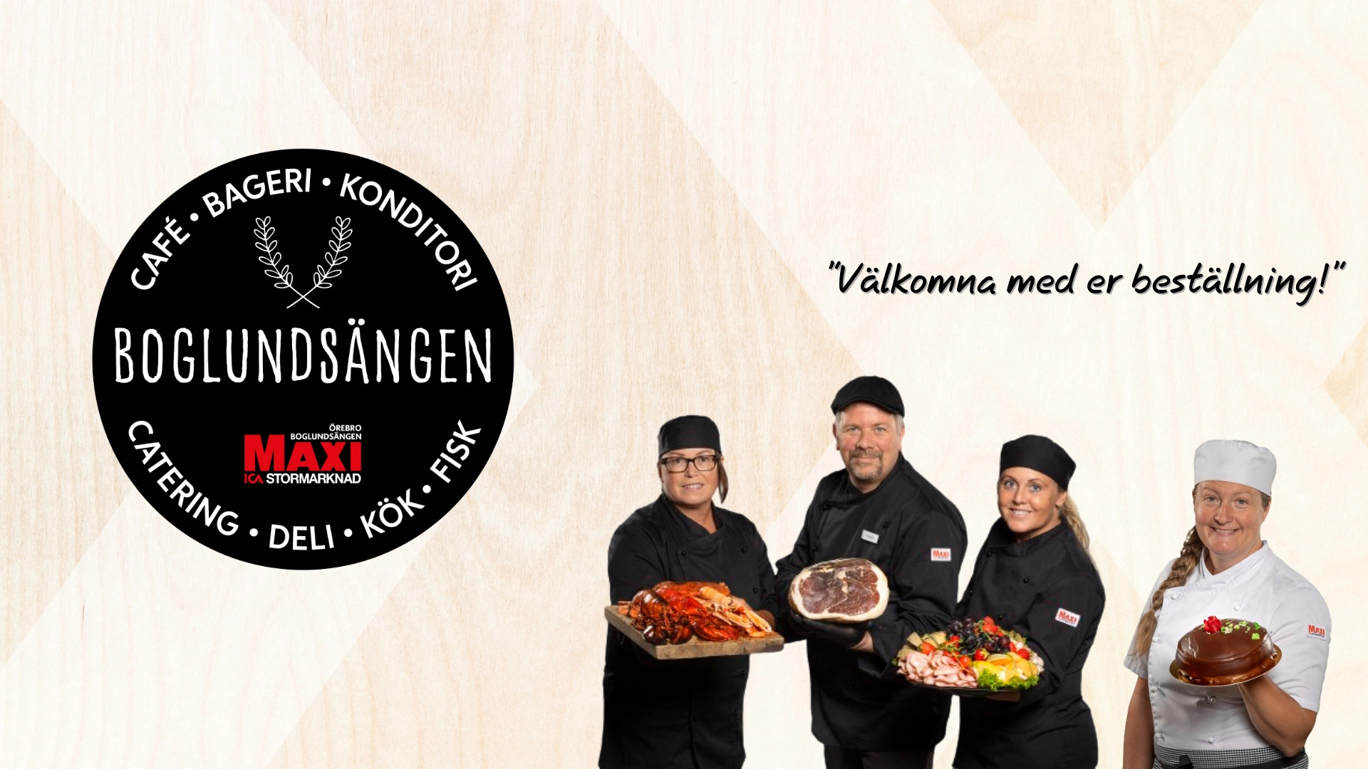 Vi fixar maten och tårtan till festen!