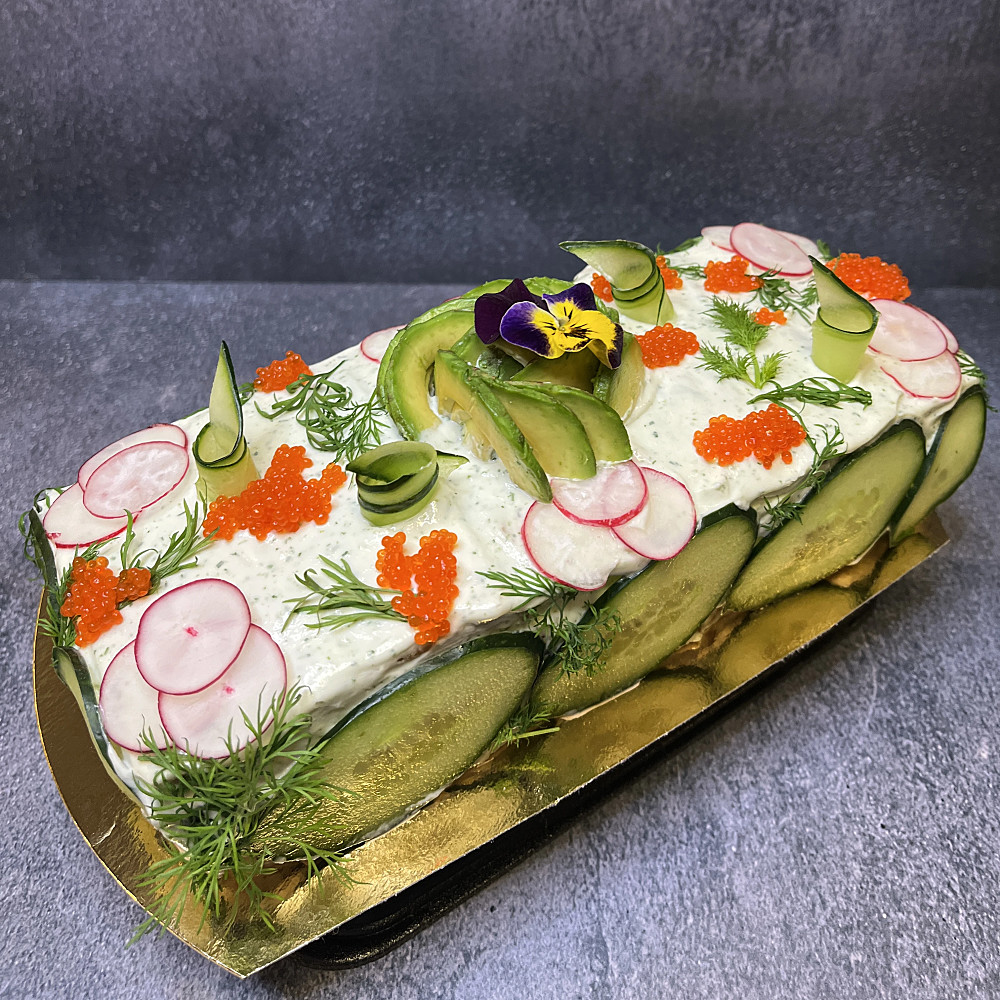 Vegansk smörgåstårtstubbe  3-4 pers