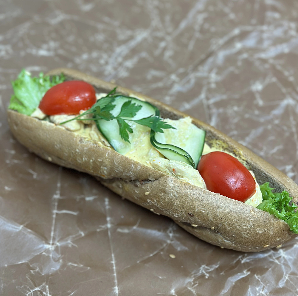 Baguette med kyckling och curry