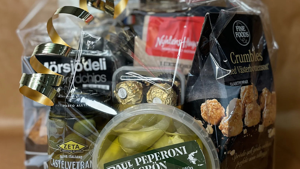 Presentpåse presentkorg delikatesser