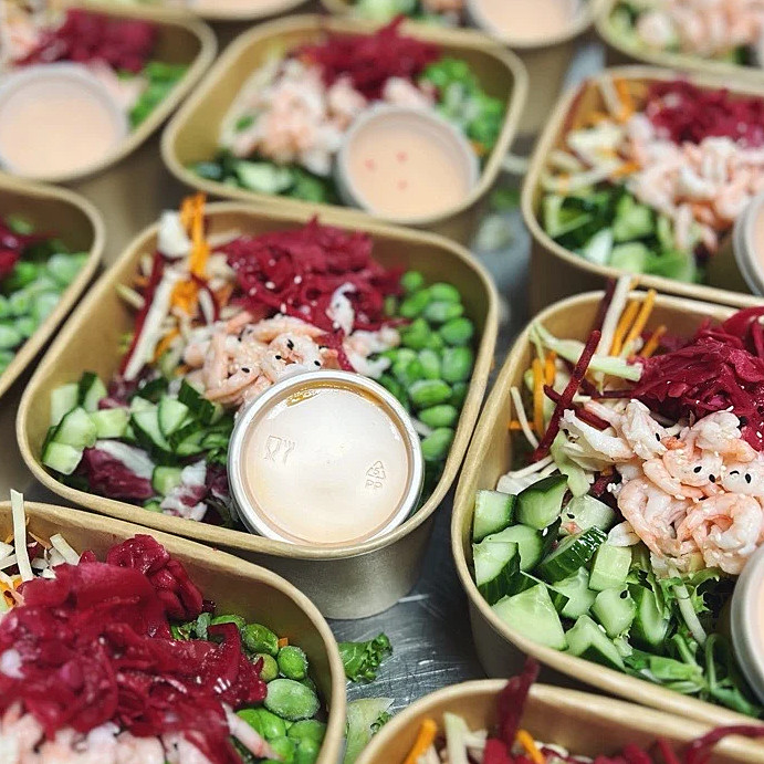 Nudelsallad med räkor