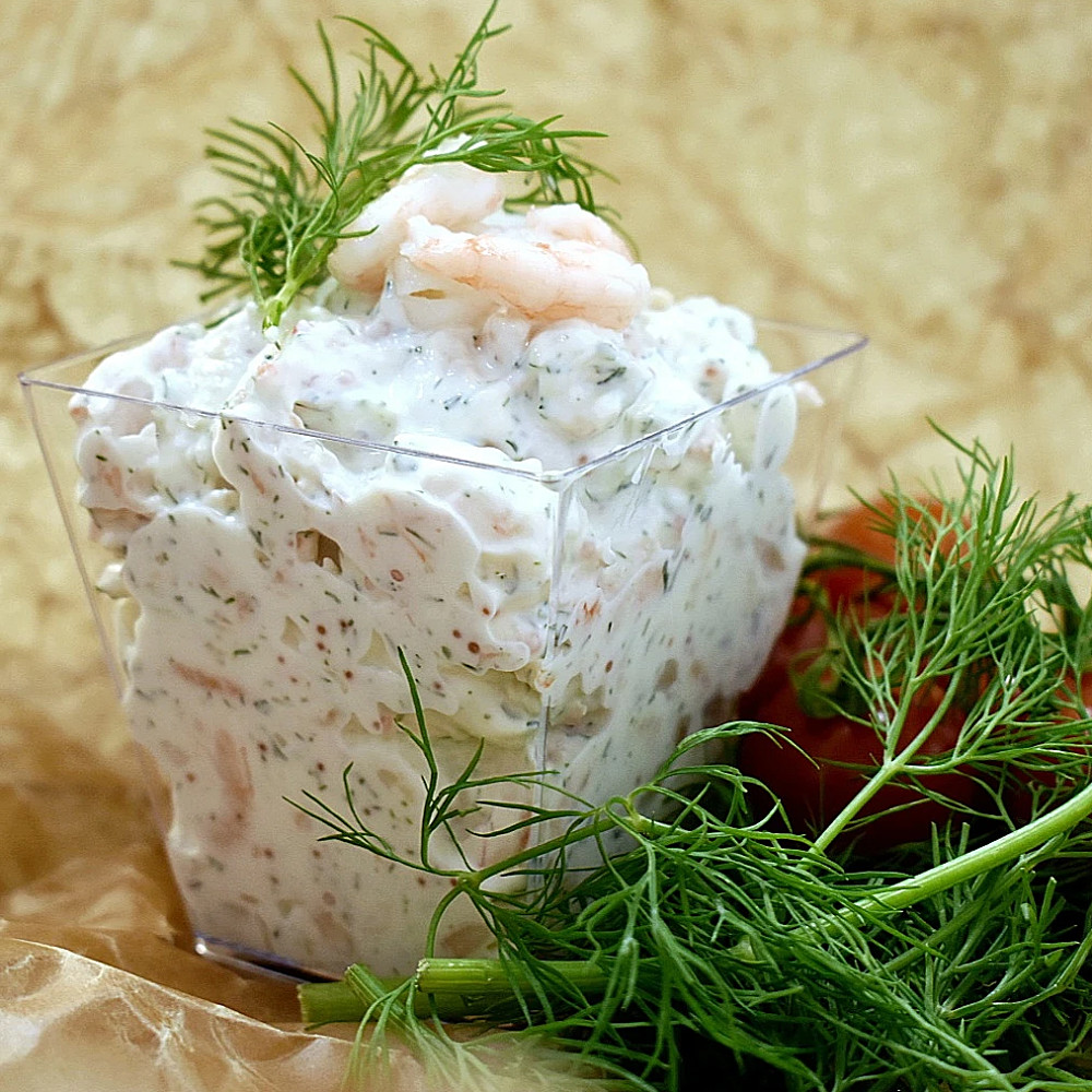 Räksallad med handskalade räkor.100g.