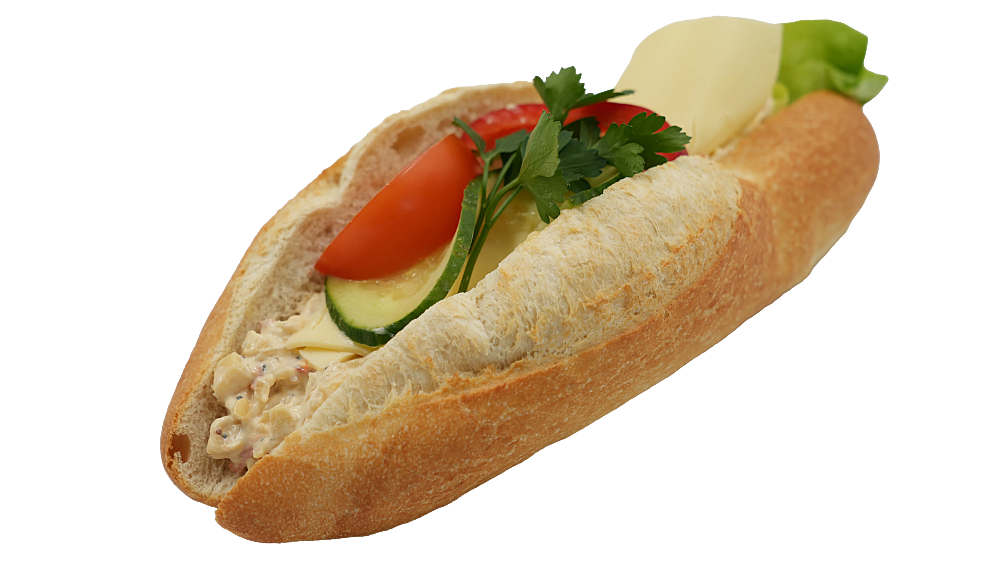 Baguette med dallassallad & ost