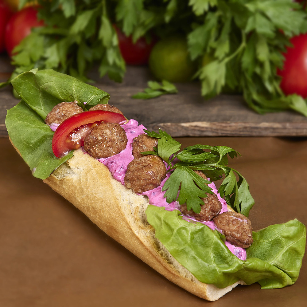 Köttbullsbaguette