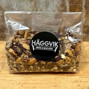 granola med tranbär, mandel och honung