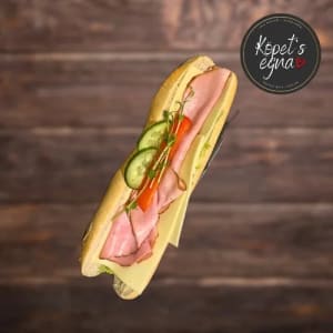 Baguette med ost och skinka