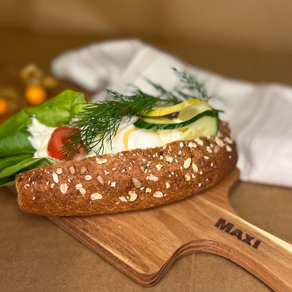 Baguette med räksallad