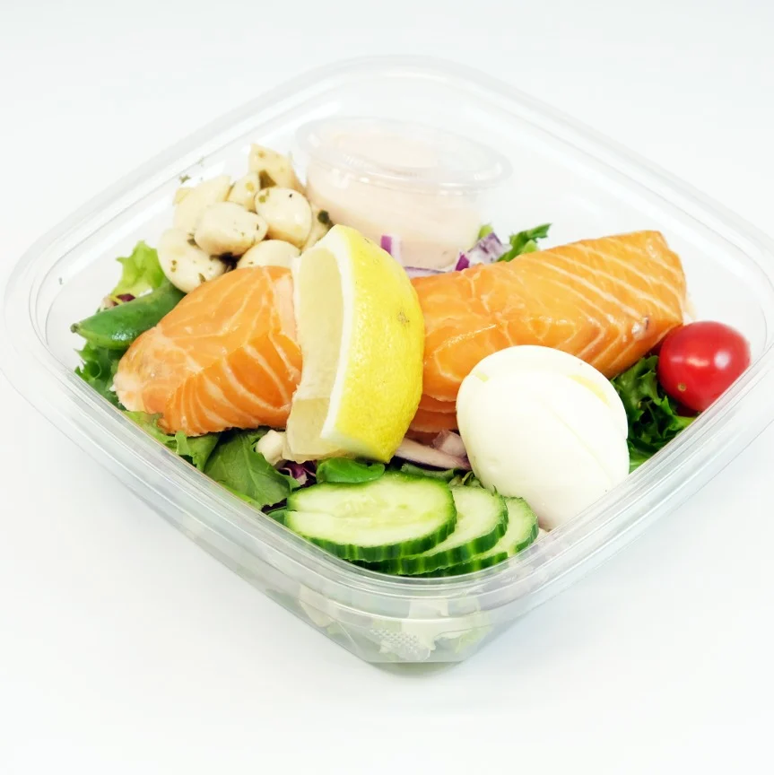 Varmrökt laxsallad