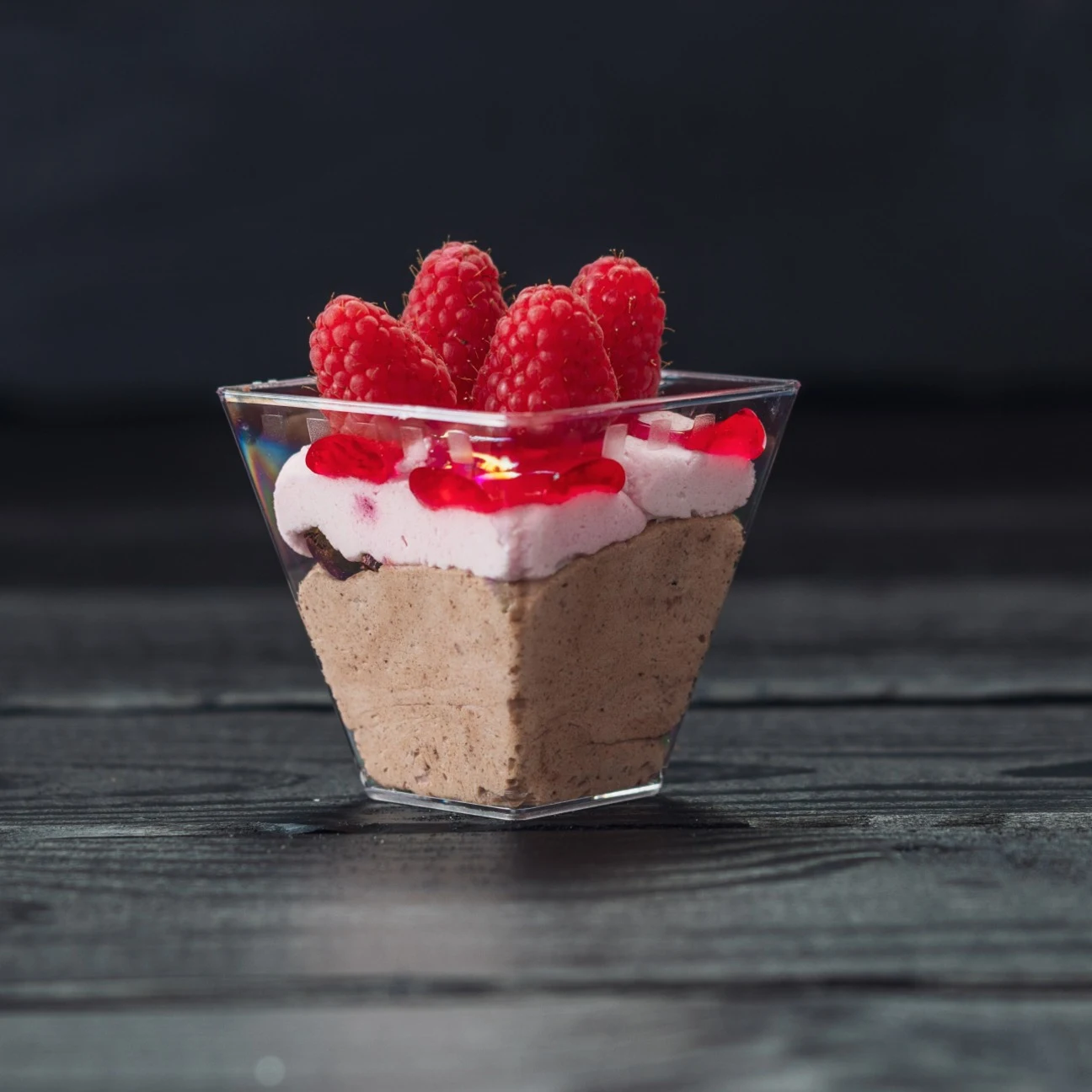 Dessertskål hallon/choklad
