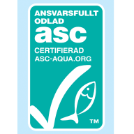 En logotyp för ASC-certifiering med texten 