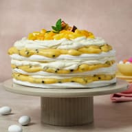 Tårta med passionsfrukt.