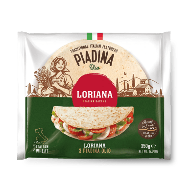 Piadinabröd från Loriana i sin förpackning.