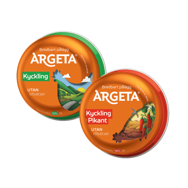 Argeta kycklingpastej och kycklingpastej pikant.