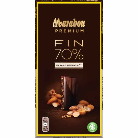 Förpackningen Marabou Premium karamelliserad nöt.