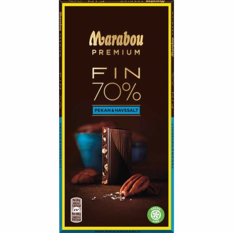 Förpackningen Marabou Premium pekan och havssalt.