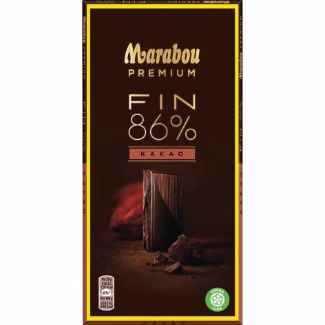 Förpackningen Marabou Premium kakao 86%.