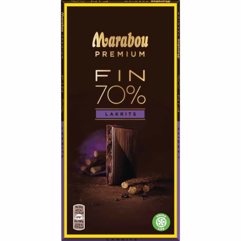 Förpackningen Marabou Premium lakris.