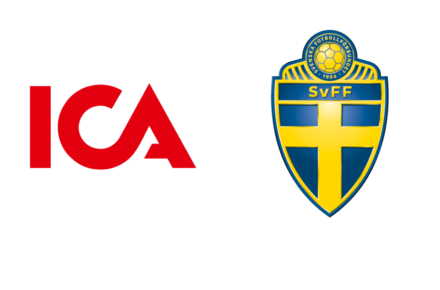 Svenska fotbollsförbundets logga tillsammans med ICA loggan