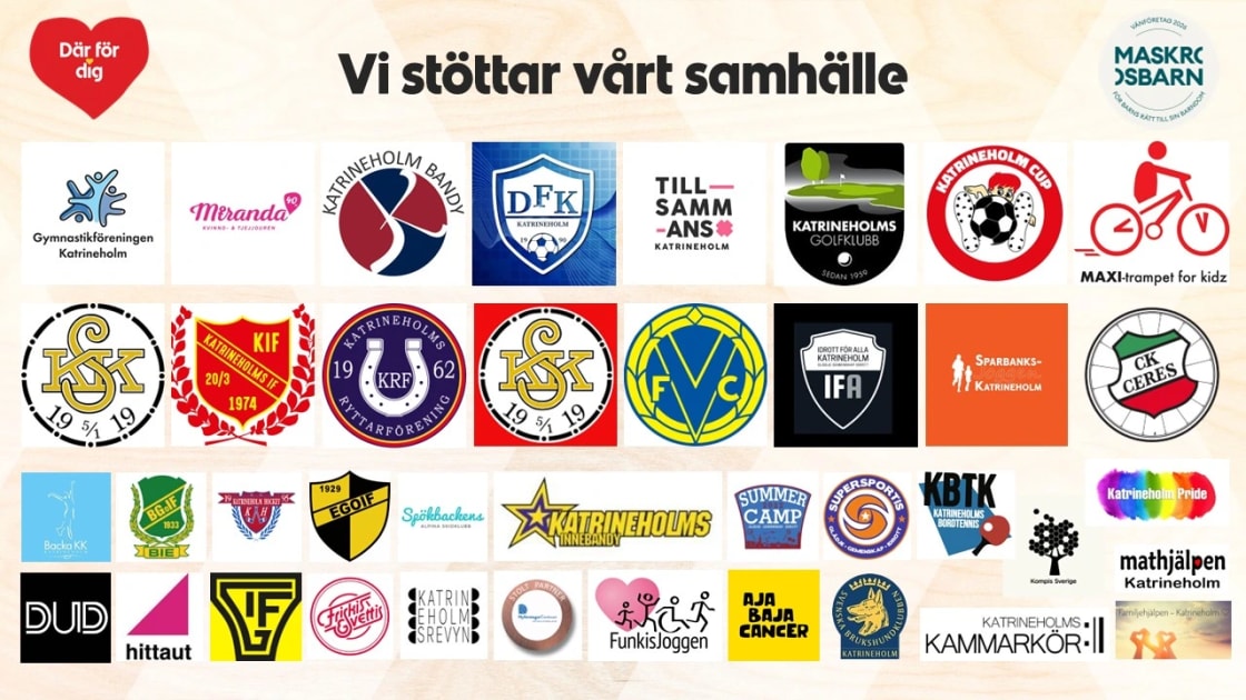 Loggor på föreningar vi stöttar