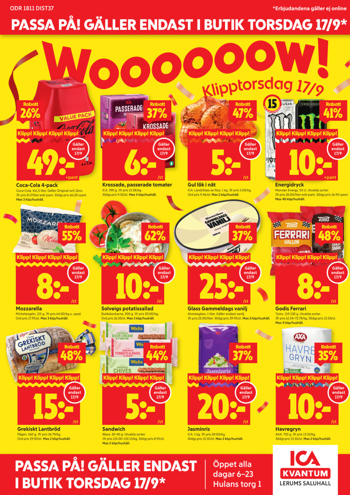 Klipptorsdag erbjudanden 17/9