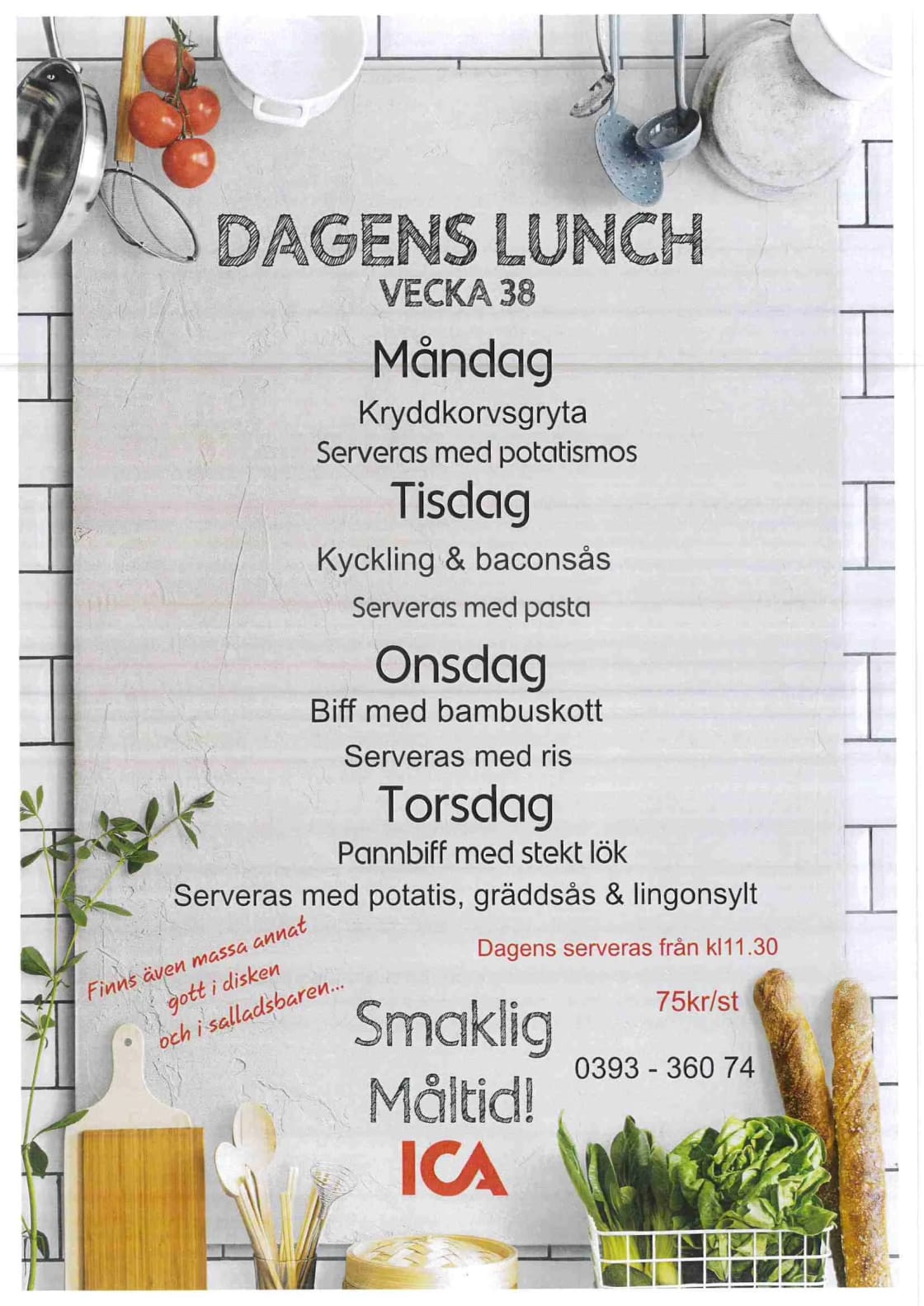 Lunchmeny vecka 47 supermarket vaggeryd