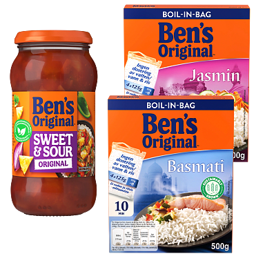 Ben's Original Sweet & Sour, Boil in bag jasmin- och basmatiris.