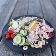 Räksallad med pasta