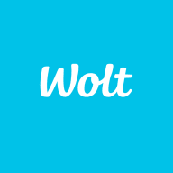 En logotyp med texten "Wolt" visas mot en bakgrund.