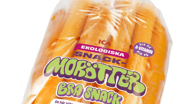 En påse med morötter bra snack.